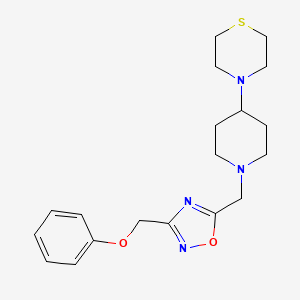molecular formula C19H26N4O2S B5220429 4-(1-{[3-(phenoxymethyl)-1,2,4-oxadiazol-5-yl]methyl}-4-piperidinyl)thiomorpholine 