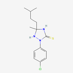 molecular formula C14H20ClN3S B5220462 2-(4-chlorophenyl)-5-methyl-5-(3-methylbutyl)-1,2,4-triazolidine-3-thione CAS No. 6071-56-3