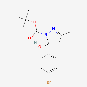 tert-butyl 5-(4-bromophenyl)-5-hydroxy-3-methyl-4,5-dihydro-1H-pyrazole-1-carboxylate