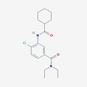 molecular formula C18H25ClN2O2 B5220574 4-chloro-3-[(cyclohexylcarbonyl)amino]-N,N-diethylbenzamide 