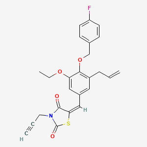 molecular formula C25H22FNO4S B5220579 5-{3-allyl-5-ethoxy-4-[(4-fluorobenzyl)oxy]benzylidene}-3-(2-propyn-1-yl)-1,3-thiazolidine-2,4-dione 