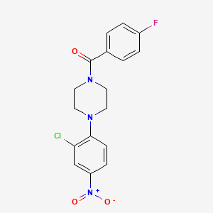 molecular formula C17H15ClFN3O3 B5220581 1-(2-chloro-4-nitrophenyl)-4-(4-fluorobenzoyl)piperazine 