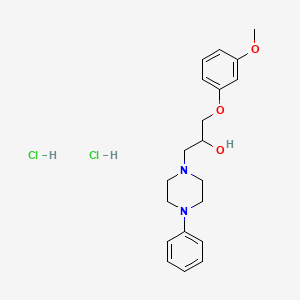 molecular formula C20H28Cl2N2O3 B5220600 1-(3-methoxyphenoxy)-3-(4-phenyl-1-piperazinyl)-2-propanol dihydrochloride 