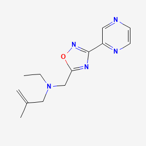 molecular formula C13H17N5O B5220607 N-ethyl-2-methyl-N-{[3-(2-pyrazinyl)-1,2,4-oxadiazol-5-yl]methyl}-2-propen-1-amine 