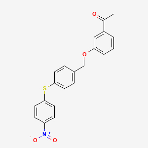 molecular formula C21H17NO4S B5220624 1-[3-({4-[(4-nitrophenyl)thio]benzyl}oxy)phenyl]ethanone 