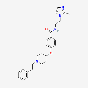 molecular formula C26H32N4O2 B5220660 N-[2-(2-methyl-1H-imidazol-1-yl)ethyl]-4-{[1-(2-phenylethyl)-4-piperidinyl]oxy}benzamide 
