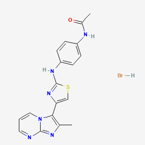 N-(4-{[4-(2-methylimidazo[1,2-a]pyrimidin-3-yl)-1,3-thiazol-2-yl]amino}phenyl)acetamide hydrobromide