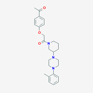 molecular formula C26H33N3O3 B5220677 1-[4-(2-{3-[4-(2-methylphenyl)-1-piperazinyl]-1-piperidinyl}-2-oxoethoxy)phenyl]ethanone 
