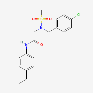 molecular formula C18H21ClN2O3S B5220680 N~2~-(4-chlorobenzyl)-N~1~-(4-ethylphenyl)-N~2~-(methylsulfonyl)glycinamide 