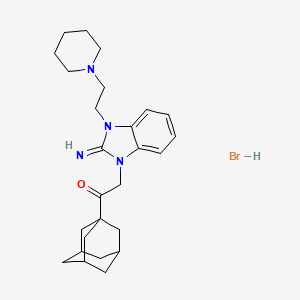 molecular formula C26H37BrN4O B5220694 1-(1-adamantyl)-2-{2-imino-3-[2-(1-piperidinyl)ethyl]-2,3-dihydro-1H-benzimidazol-1-yl}ethanone hydrobromide 