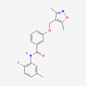 molecular formula C20H19FN2O3 B5220697 3-[(3,5-dimethyl-4-isoxazolyl)methoxy]-N-(2-fluoro-5-methylphenyl)benzamide 
