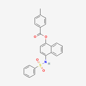 molecular formula C24H19NO4S B5220705 4-[(phenylsulfonyl)amino]-1-naphthyl 4-methylbenzoate 
