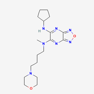 molecular formula C18H29N7O2 B5220773 N'-cyclopentyl-N-methyl-N-[4-(4-morpholinyl)butyl][1,2,5]oxadiazolo[3,4-b]pyrazine-5,6-diamine 