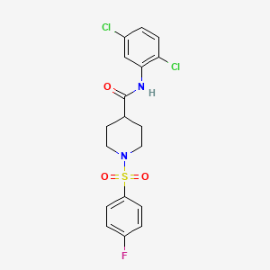 molecular formula C18H17Cl2FN2O3S B5220804 N-(2,5-dichlorophenyl)-1-[(4-fluorophenyl)sulfonyl]-4-piperidinecarboxamide 