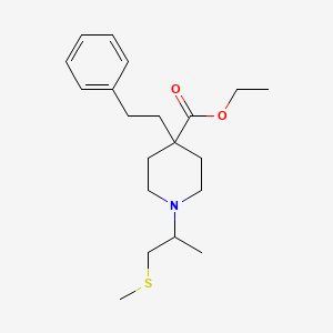 molecular formula C20H31NO2S B5220818 ethyl 1-[1-methyl-2-(methylthio)ethyl]-4-(2-phenylethyl)-4-piperidinecarboxylate 