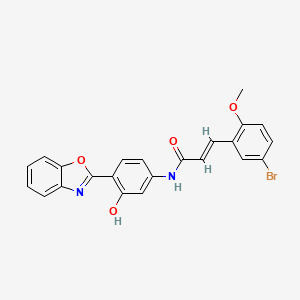 molecular formula C23H17BrN2O4 B5220864 N-[4-(1,3-benzoxazol-2-yl)-3-hydroxyphenyl]-3-(5-bromo-2-methoxyphenyl)acrylamide 