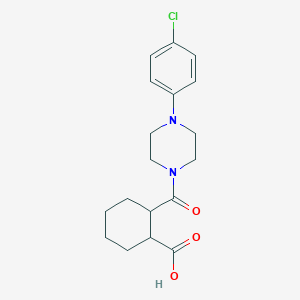 molecular formula C18H23ClN2O3 B5220865 2-{[4-(4-chlorophenyl)-1-piperazinyl]carbonyl}cyclohexanecarboxylic acid 