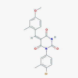 molecular formula C20H17BrN2O4 B5220892 1-(4-bromo-3-methylphenyl)-5-(4-methoxy-2-methylbenzylidene)-2,4,6(1H,3H,5H)-pyrimidinetrione 