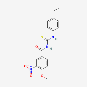 molecular formula C17H17N3O4S B5220897 N-{[(4-ethylphenyl)amino]carbonothioyl}-4-methoxy-3-nitrobenzamide 