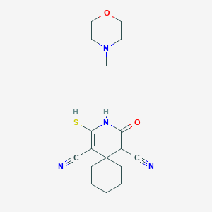 molecular formula C17H24N4O2S B5220903 2-mercapto-4-oxo-3-azaspiro[5.5]undec-1-ene-1,5-dicarbonitrile - 4-methylmorpholine (1:1) 