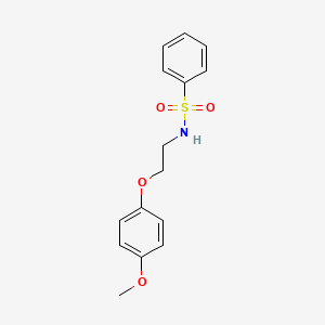 molecular formula C15H17NO4S B5220909 N-[2-(4-methoxyphenoxy)ethyl]benzenesulfonamide 