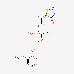 molecular formula C23H22INO4S2 B5220911 5-{4-[2-(2-allylphenoxy)ethoxy]-3-iodo-5-methoxybenzylidene}-3-methyl-2-thioxo-1,3-thiazolidin-4-one 