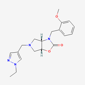 molecular formula C19H24N4O3 B5220930 (3aS*,6aR*)-5-[(1-ethyl-1H-pyrazol-4-yl)methyl]-3-(2-methoxybenzyl)hexahydro-2H-pyrrolo[3,4-d][1,3]oxazol-2-one 