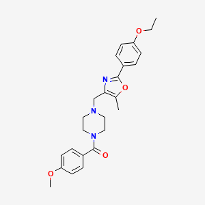 molecular formula C25H29N3O4 B5220938 1-{[2-(4-ethoxyphenyl)-5-methyl-1,3-oxazol-4-yl]methyl}-4-(4-methoxybenzoyl)piperazine 