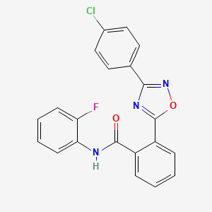 2-[3-(4-chlorophenyl)-1,2,4-oxadiazol-5-yl]-N-(2-fluorophenyl)benzamide