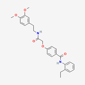 molecular formula C27H30N2O5 B5220946 4-(2-{[2-(3,4-dimethoxyphenyl)ethyl]amino}-2-oxoethoxy)-N-(2-ethylphenyl)benzamide 