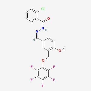 molecular formula C22H14ClF5N2O3 B5220967 2-chloro-N'-{4-methoxy-3-[(pentafluorophenoxy)methyl]benzylidene}benzohydrazide 