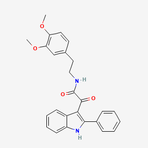 molecular formula C26H24N2O4 B5220985 N-[2-(3,4-dimethoxyphenyl)ethyl]-2-oxo-2-(2-phenyl-1H-indol-3-yl)acetamide 