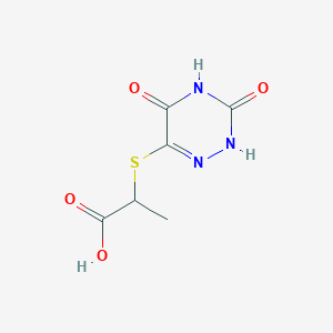 molecular formula C6H7N3O4S B5220987 2-[(3,5-dioxo-2,3,4,5-tetrahydro-1,2,4-triazin-6-yl)thio]propanoic acid 