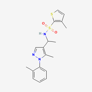 3-methyl-N-{1-[5-methyl-1-(2-methylphenyl)-1H-pyrazol-4-yl]ethyl}-2-thiophenesulfonamide