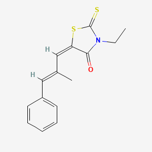 molecular formula C15H15NOS2 B5221017 3-ethyl-5-(2-methyl-3-phenyl-2-propen-1-ylidene)-2-thioxo-1,3-thiazolidin-4-one 