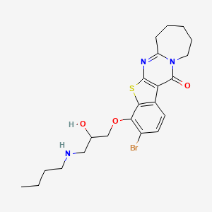 molecular formula C22H28BrN3O3S B5221025 3-bromo-4-[3-(butylamino)-2-hydroxypropoxy]-8,9,10,11-tetrahydro[1]benzothieno[2',3':4,5]pyrimido[1,2-a]azepin-13(7H)-one 
