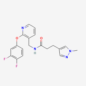 molecular formula C19H18F2N4O2 B5221052 N-{[2-(3,4-difluorophenoxy)-3-pyridinyl]methyl}-3-(1-methyl-1H-pyrazol-4-yl)propanamide 