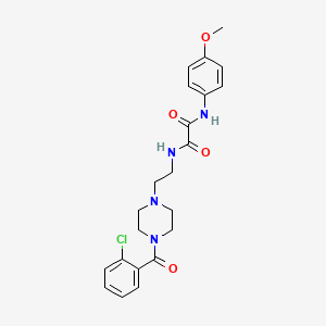 molecular formula C22H25ClN4O4 B5221114 N-{2-[4-(2-chlorobenzoyl)-1-piperazinyl]ethyl}-N'-(4-methoxyphenyl)ethanediamide CAS No. 6057-14-3