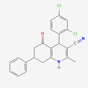 molecular formula C23H18Cl2N2O B5221158 4-(2,4-dichlorophenyl)-2-methyl-5-oxo-7-phenyl-1,4,5,6,7,8-hexahydro-3-quinolinecarbonitrile 