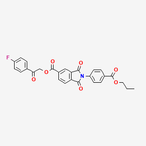 2-(4-fluorophenyl)-2-oxoethyl 1,3-dioxo-2-[4-(propoxycarbonyl)phenyl]-5-isoindolinecarboxylate