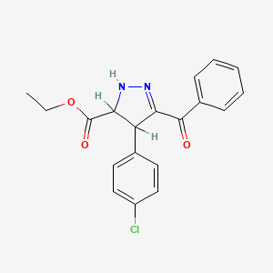 molecular formula C19H17ClN2O3 B5221193 ethyl 3-benzoyl-4-(4-chlorophenyl)-4,5-dihydro-1H-pyrazole-5-carboxylate 