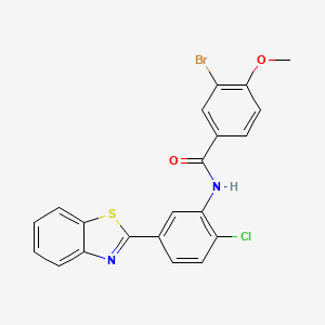 molecular formula C21H14BrClN2O2S B5221198 N-[5-(1,3-benzothiazol-2-yl)-2-chlorophenyl]-3-bromo-4-methoxybenzamide 