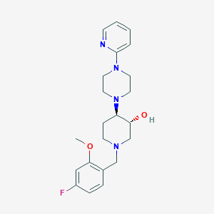 (3R*,4R*)-1-(4-fluoro-2-methoxybenzyl)-4-[4-(2-pyridinyl)-1-piperazinyl]-3-piperidinol