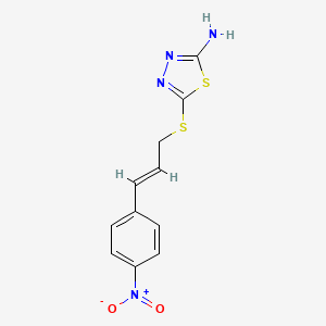 molecular formula C11H10N4O2S2 B5221239 5-{[3-(4-nitrophenyl)-2-propen-1-yl]thio}-1,3,4-thiadiazol-2-amine 