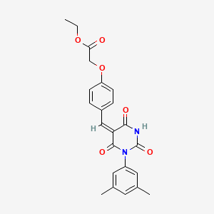 molecular formula C23H22N2O6 B5221297 ethyl (4-{[1-(3,5-dimethylphenyl)-2,4,6-trioxotetrahydro-5(2H)-pyrimidinylidene]methyl}phenoxy)acetate 