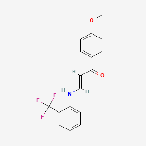 molecular formula C17H14F3NO2 B5221301 1-(4-methoxyphenyl)-3-{[2-(trifluoromethyl)phenyl]amino}-2-propen-1-one 