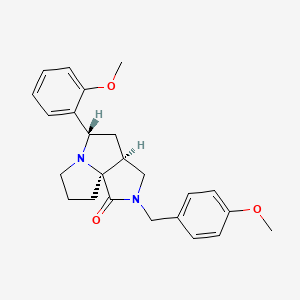 molecular formula C24H28N2O3 B5221317 (3aS*,5S*,9aS*)-2-(4-methoxybenzyl)-5-(2-methoxyphenyl)hexahydro-7H-pyrrolo[3,4-g]pyrrolizin-1(2H)-one 