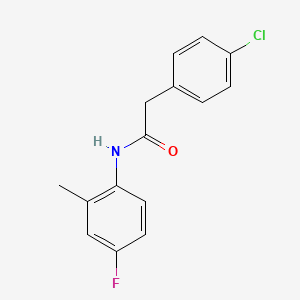 molecular formula C15H13ClFNO B5221325 2-(4-chlorophenyl)-N-(4-fluoro-2-methylphenyl)acetamide 