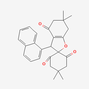 molecular formula C27H28O4 B5221388 4',4',6,6-tetramethyl-3-(1-naphthyl)-3,5,6,7-tetrahydro-2'H,4H,6'H-spiro[1-benzofuran-2,1'-cyclohexane]-2',4,6'-trione 