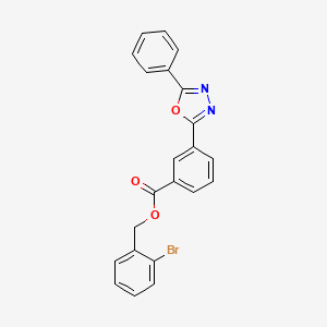 molecular formula C22H15BrN2O3 B5221405 2-bromobenzyl 3-(5-phenyl-1,3,4-oxadiazol-2-yl)benzoate 